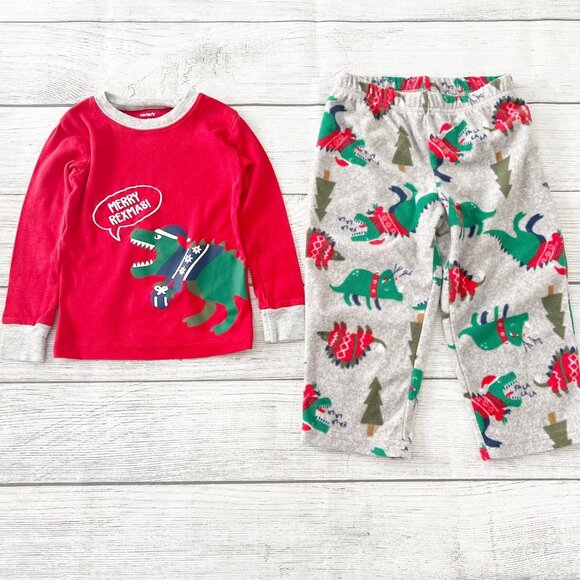 Carter’s Dinosaur Christmas Holiday Pajamas - Picture 3 of 5